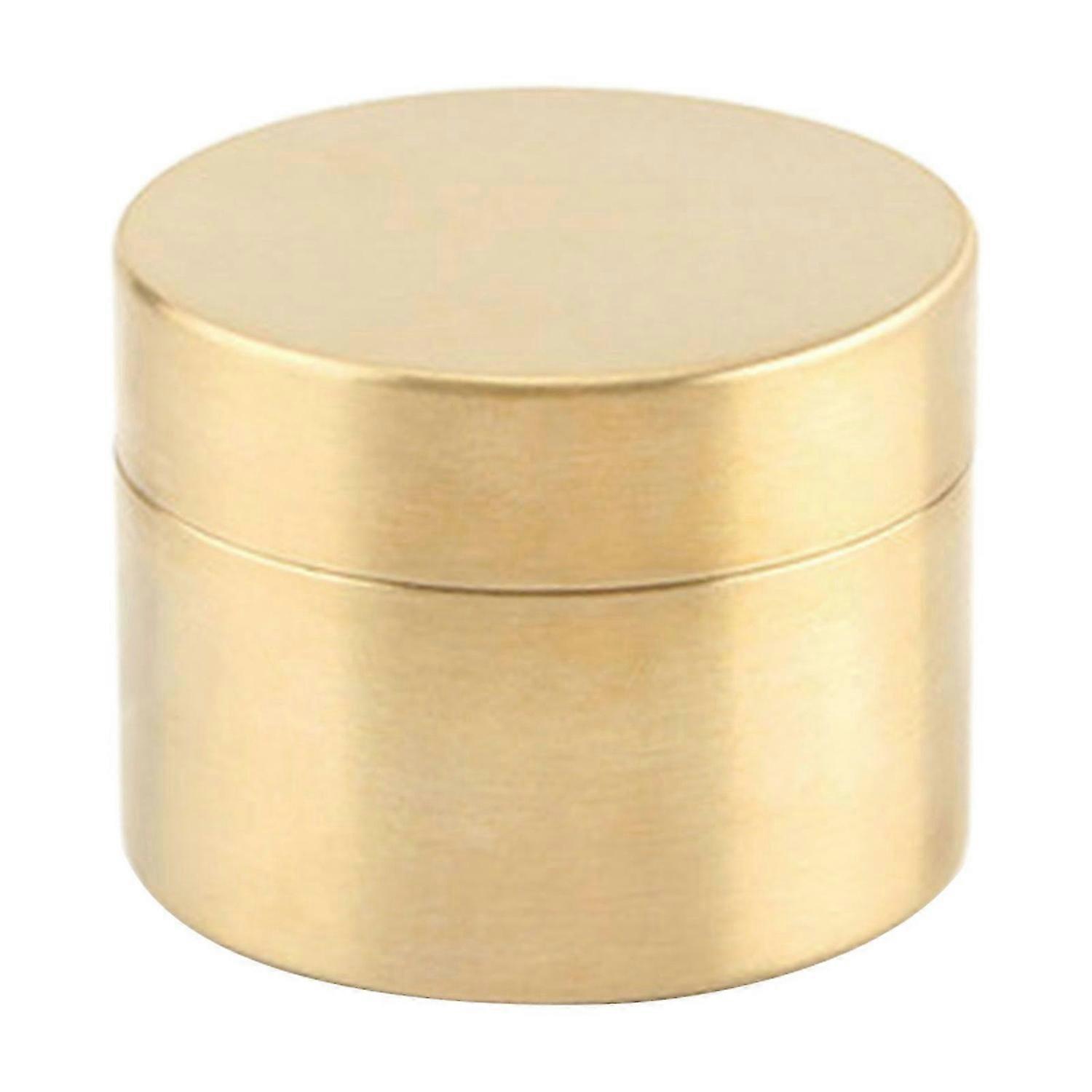 Brass Mini Pill Container, Outdoor Waterproof Round Shape Box Sealed Container