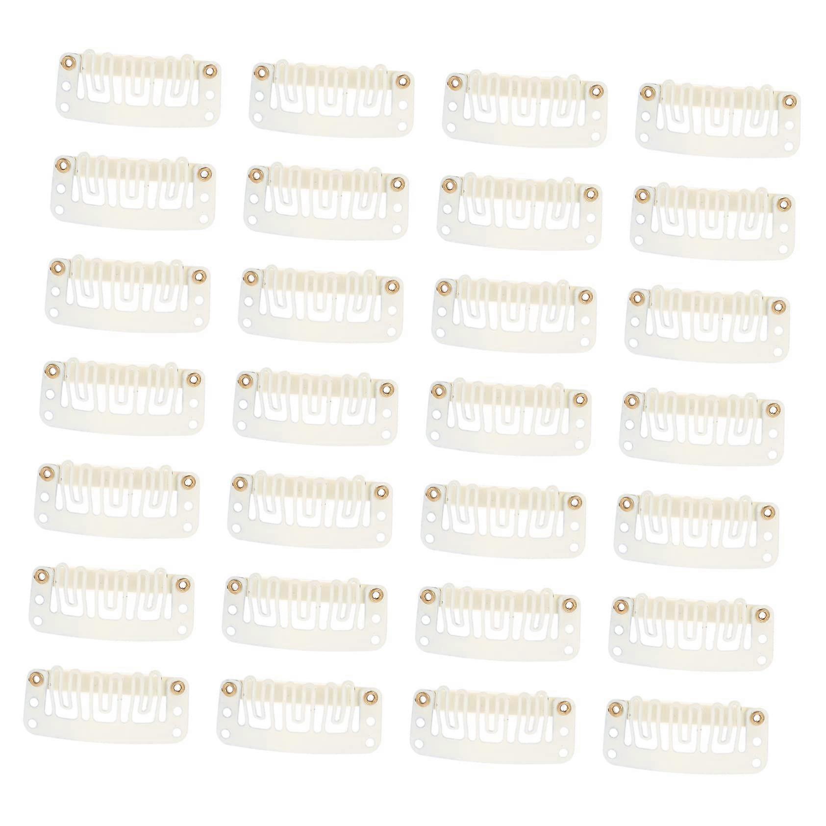 60pcs Brown U Shape Wig Clips with Secure Snap Lock for Hair Extensions and Easy Sewing