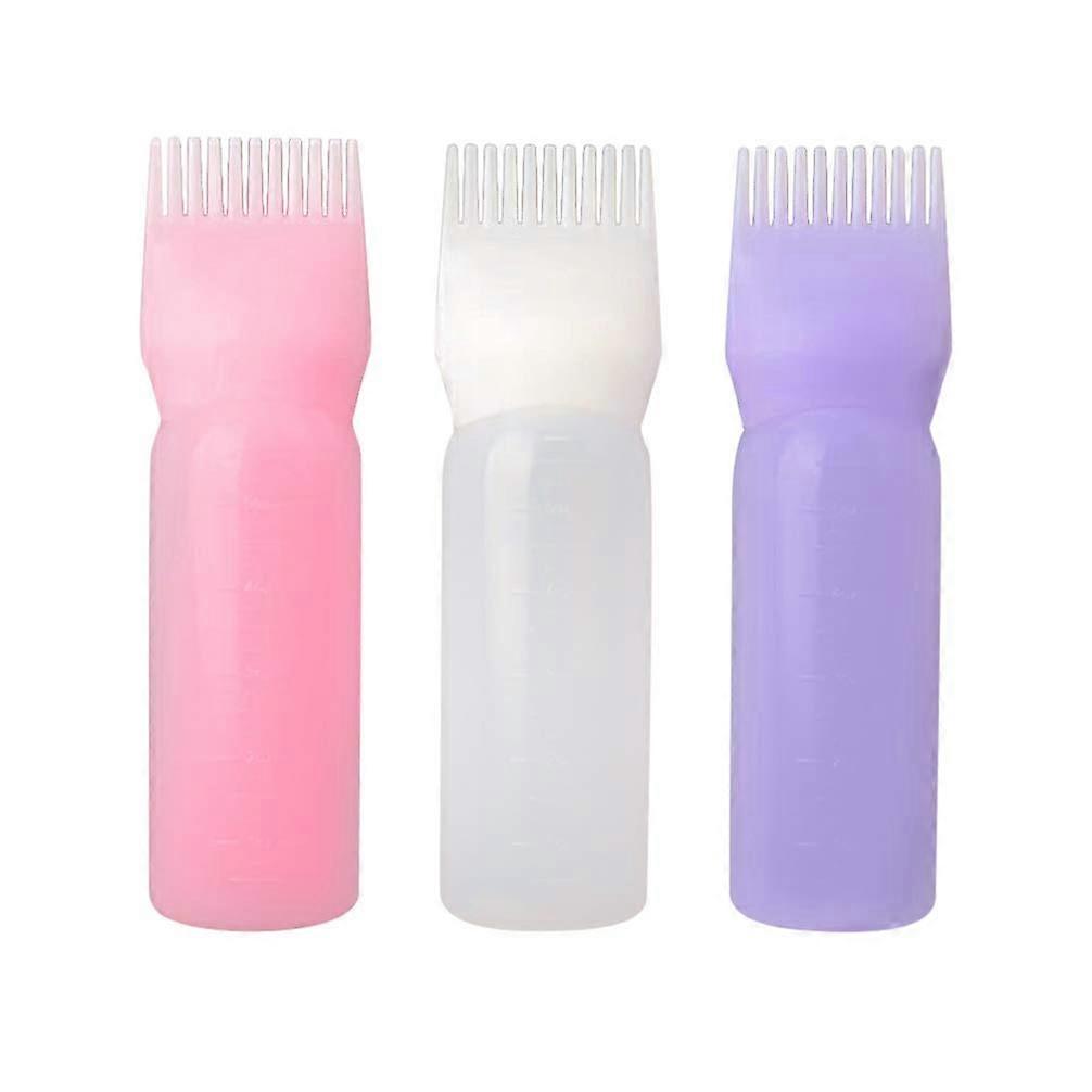 3pcs Hair Dye Applicator Bottle with Comb for Precise Root Application, Reusable Salon Quality