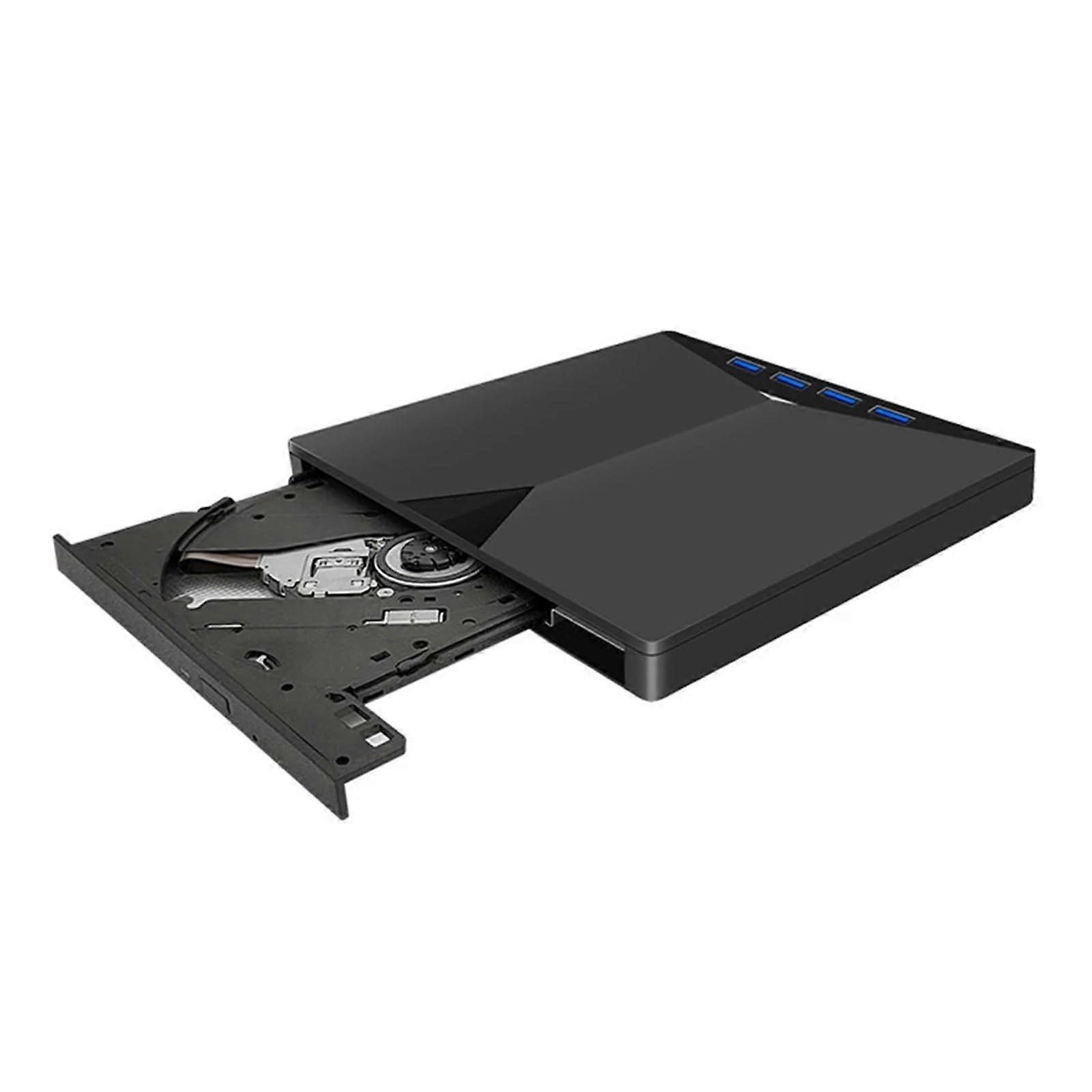 External DVD Drive USB 3.0 and TypeC CD/DVD Burner with SD/TF Card Reader for Laptop Desktop