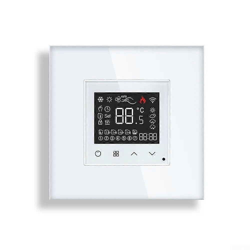 Smart Thermostat Zigbee Compatible with Alexa and Google Assistant, App Control for Home Heating (White)