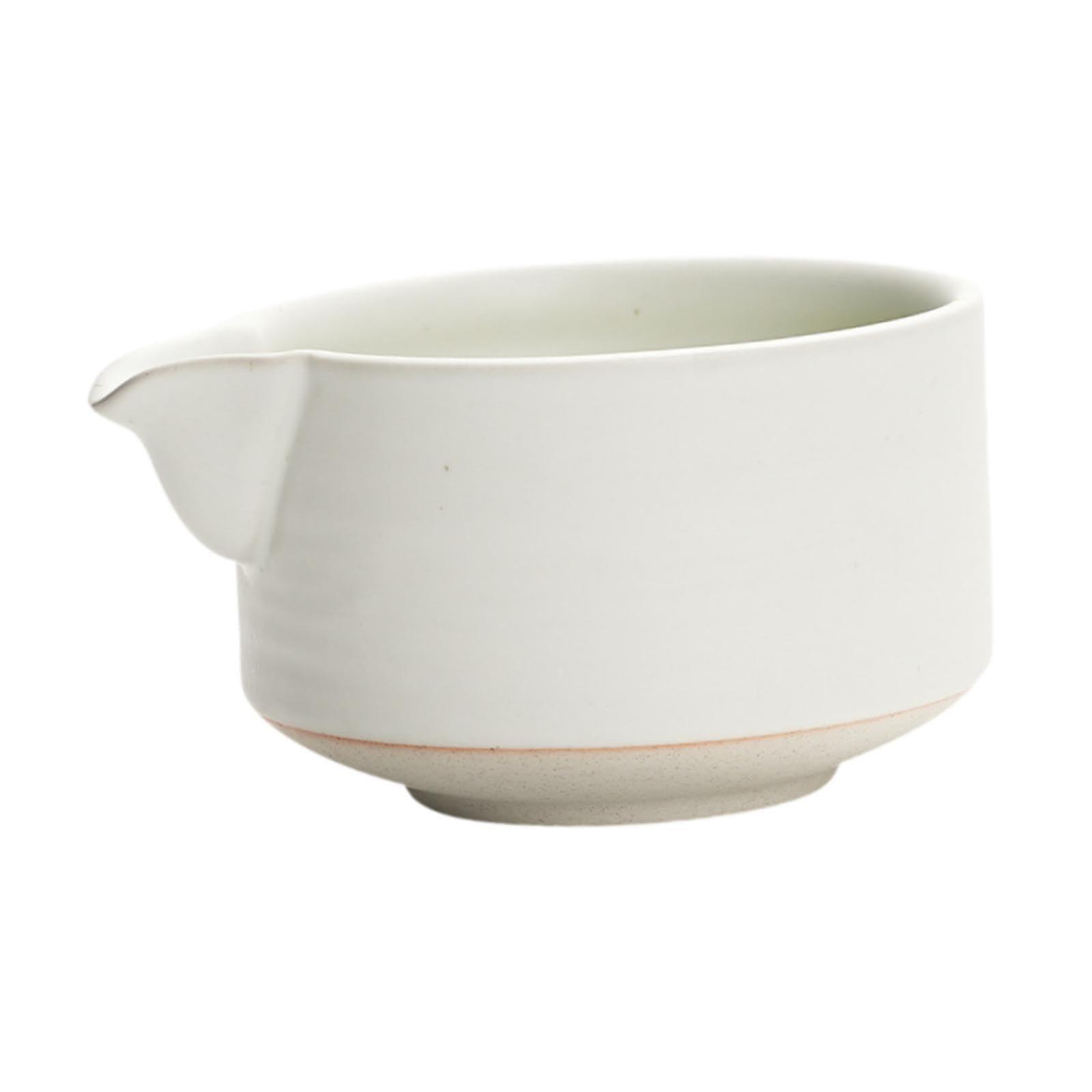 Handmade Japanese Matcha Bowl Ceramic Chawan with Spout for Authentic Tea Experience