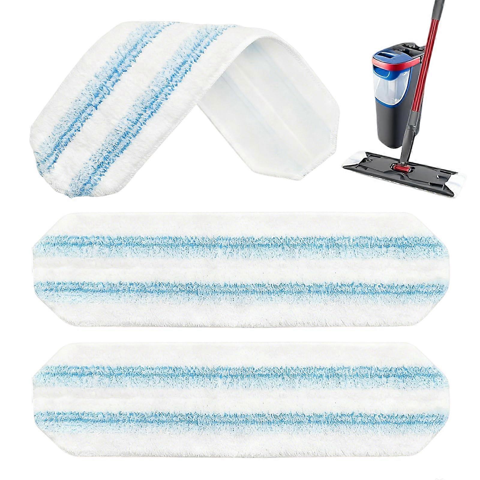 Flat Mop Replacement Pads 3 Pack, Microfiber Mop Refill for Vileda Flat Mop Hardwood Tile Vinyl Floors