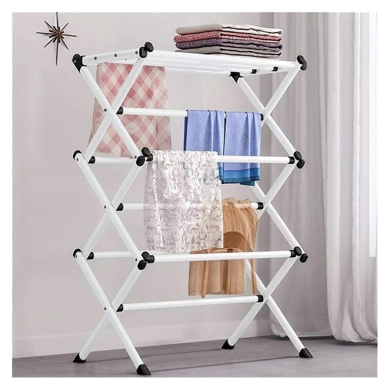 Foldable Clothes Drying Rack 98cm Iron Expandable SpaceSaving Laundry Stand for Indoor Use