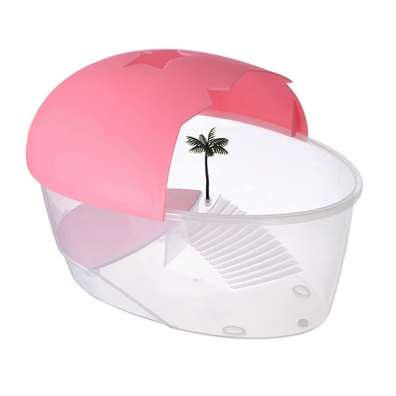 Plastic Reptile Terrarium with Ventilation  and Basking Platform for Small Turtle Tank