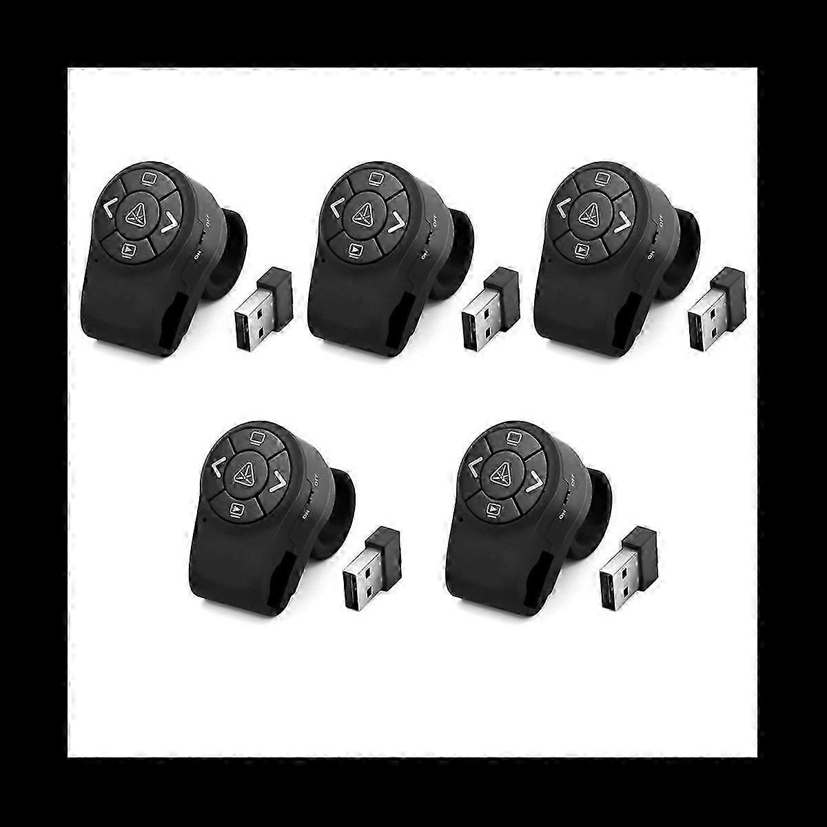 5X Wireless Presenter 2.4G Finger Ring Remote PowerPoint PPT Slides Clicker Pen