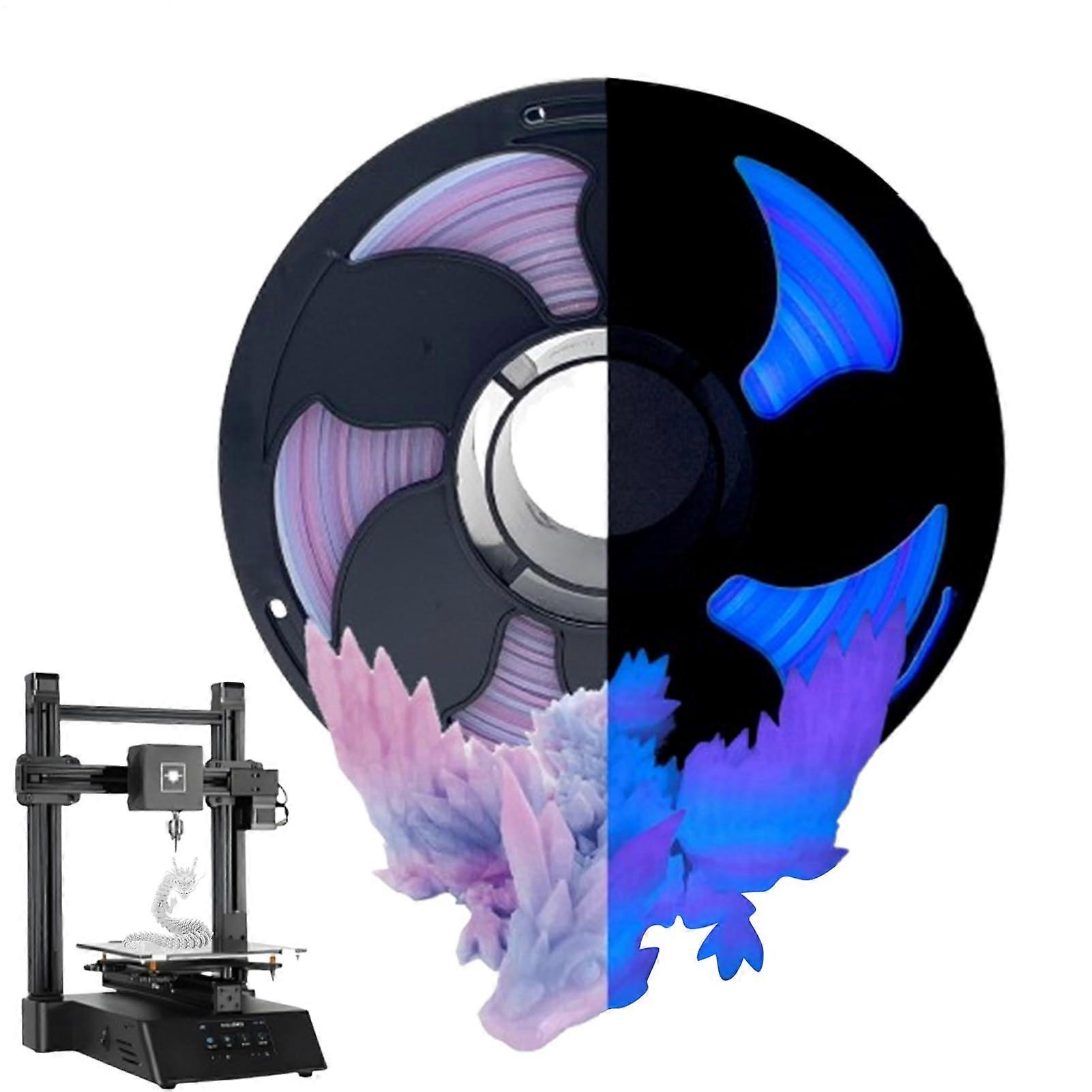 Glow in the Dark Rainbow PLA 3D Printer Filament, MultiColor Gradient for Ender 3 Crafts Bundle