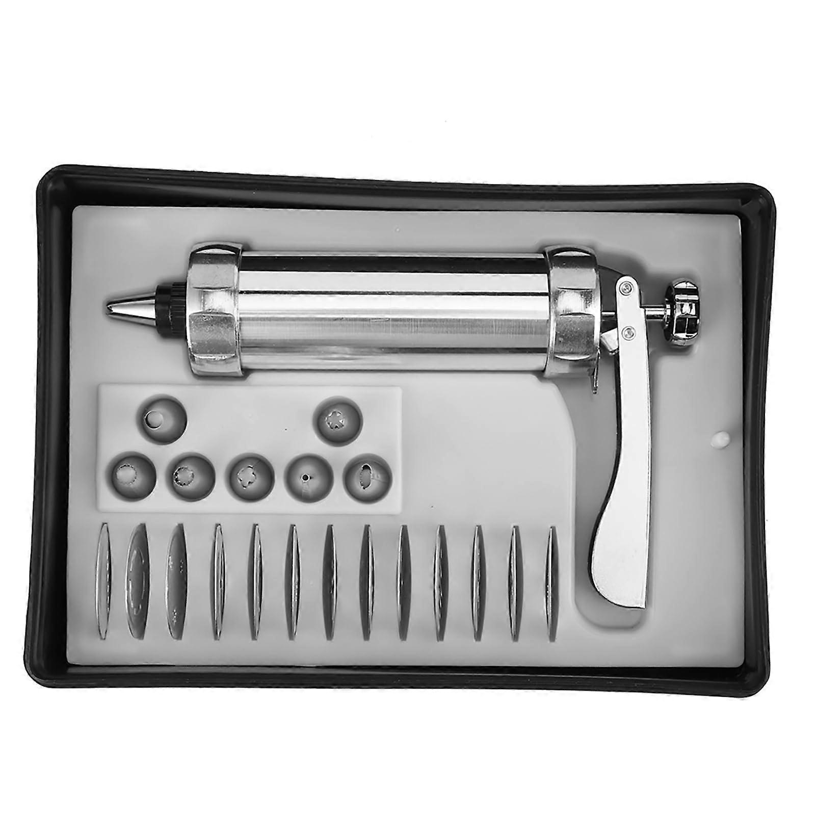 Cake Decorating Kit Cookie Press with Icing Nozzles Stainless Steel Rustproof Ergonomic Design