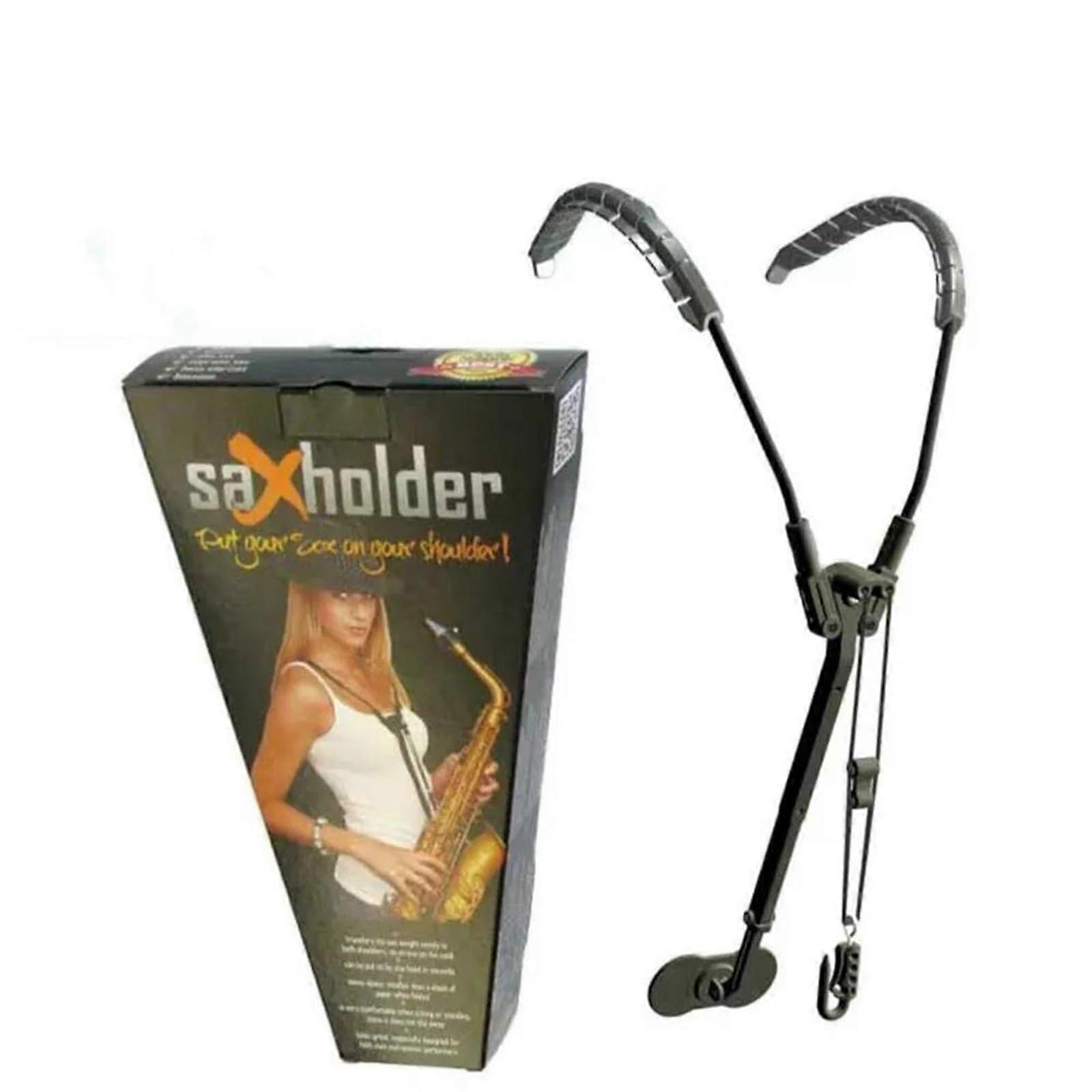Adjustable Padded Double Shoulder Saxophone Strap for Alto Tenor with Secure Hook Closure