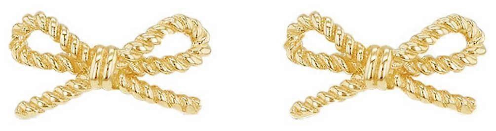 KJ Beckett Twisted Bow Stud Earrings - Yellow Gold