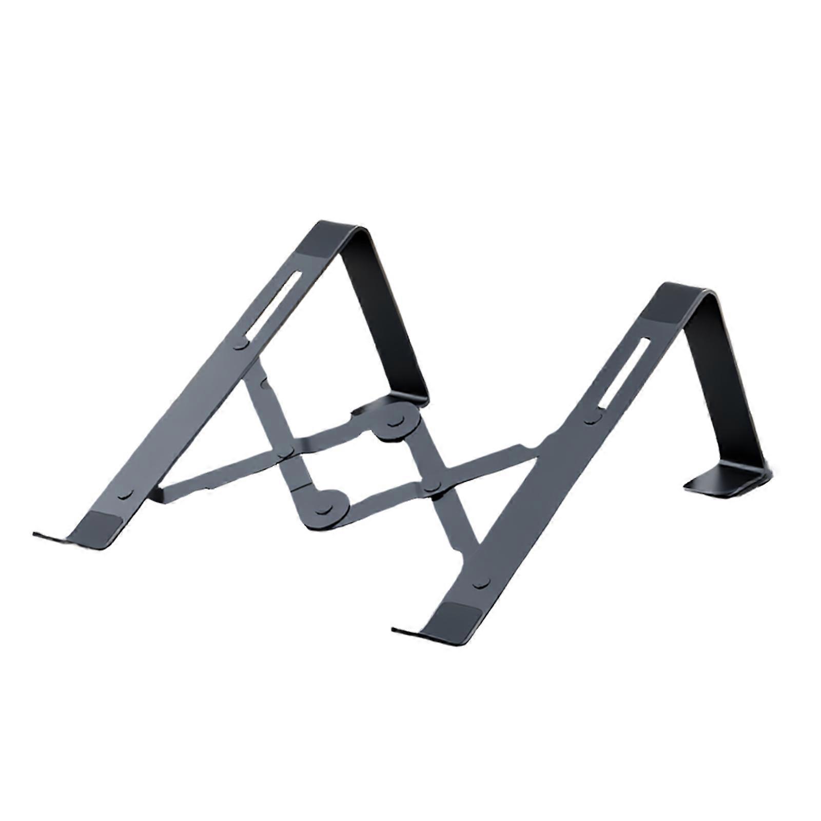 Ergonomic Laptop Holder, Foldable Computer Elevator with NonSlip Silicone, Triangular Easy Chargings Access for Users  Black