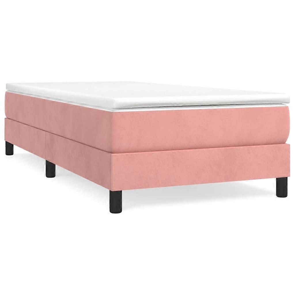 vidaXL Boxspring bed fluweel roze 100x200 cm