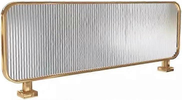 Desktop Partition Screen 120cm Gold Translucent Glass Desk Divider with Durable Stainless Frame