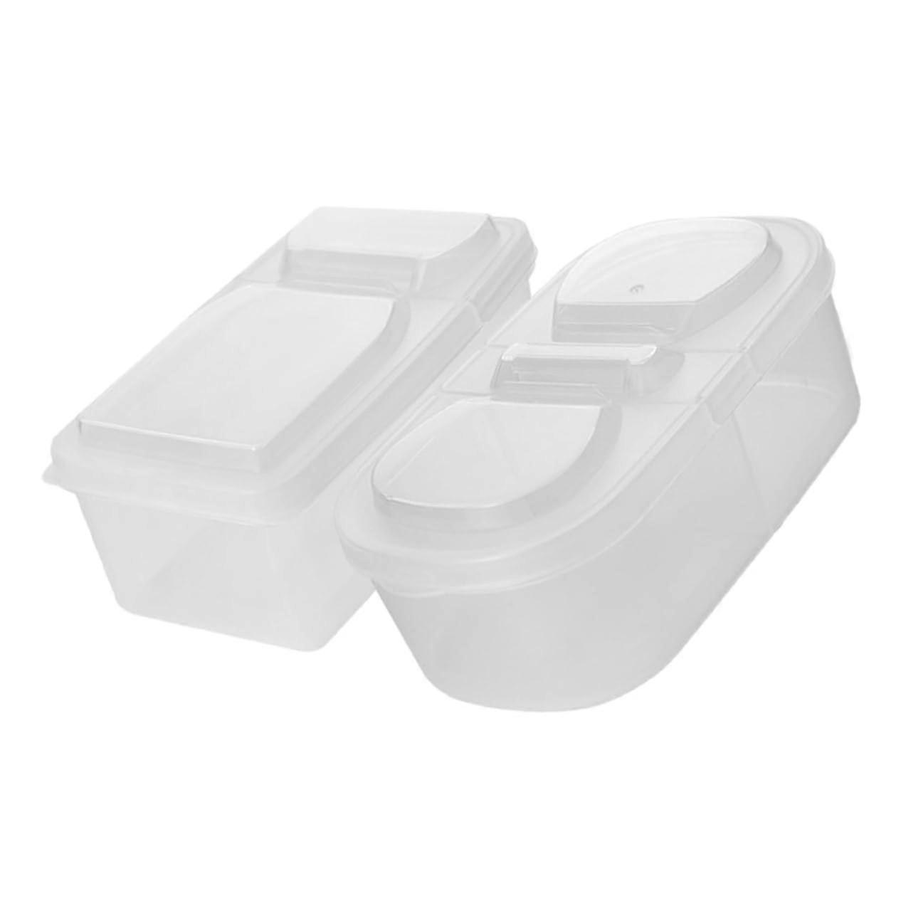 2Piece Clear Plastic Spice Storage Container with Secure Sealing Lid for Kitchen Organization