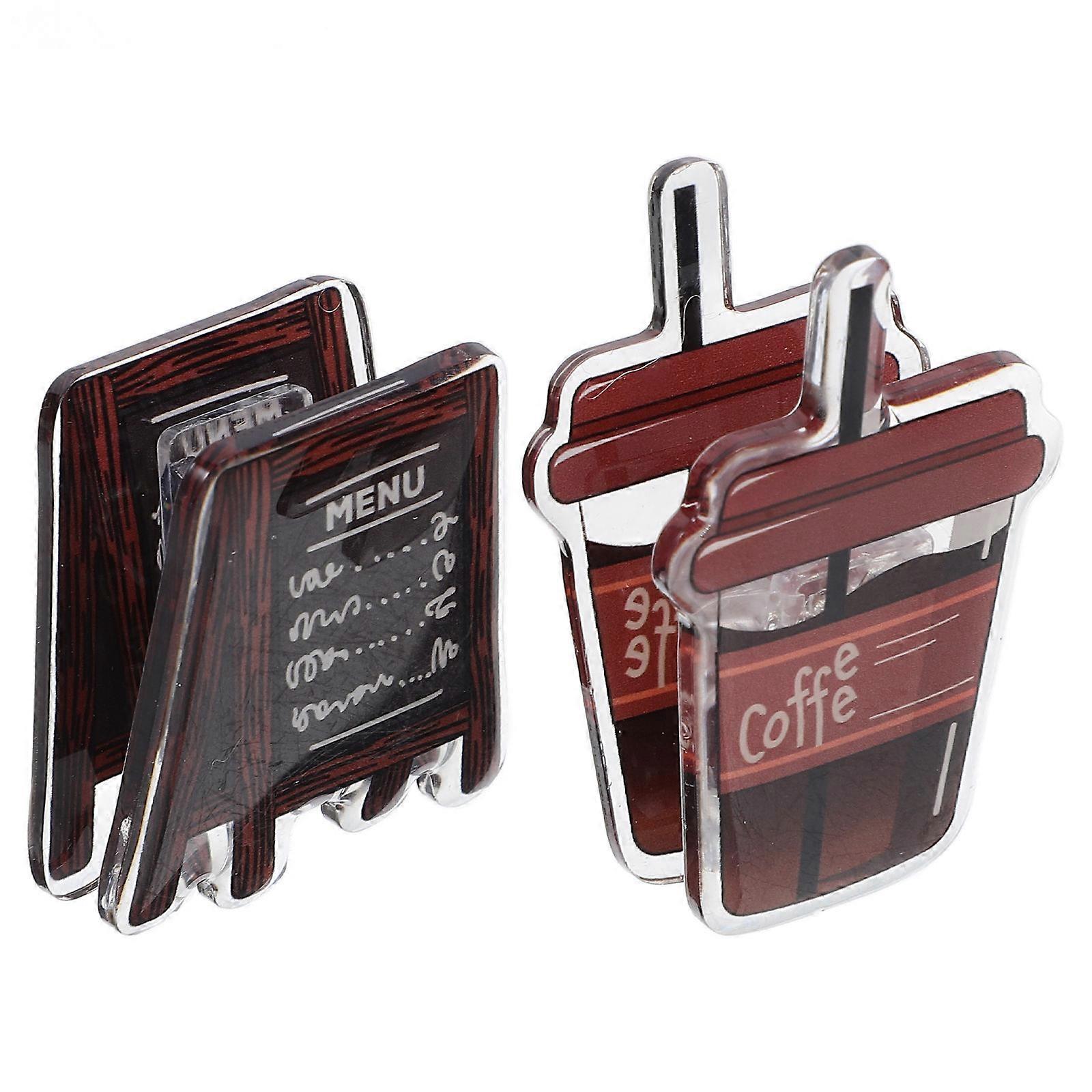 Multi-Function Message Clips Memo Clips for Holding 2Pcs Coffee Acrylic