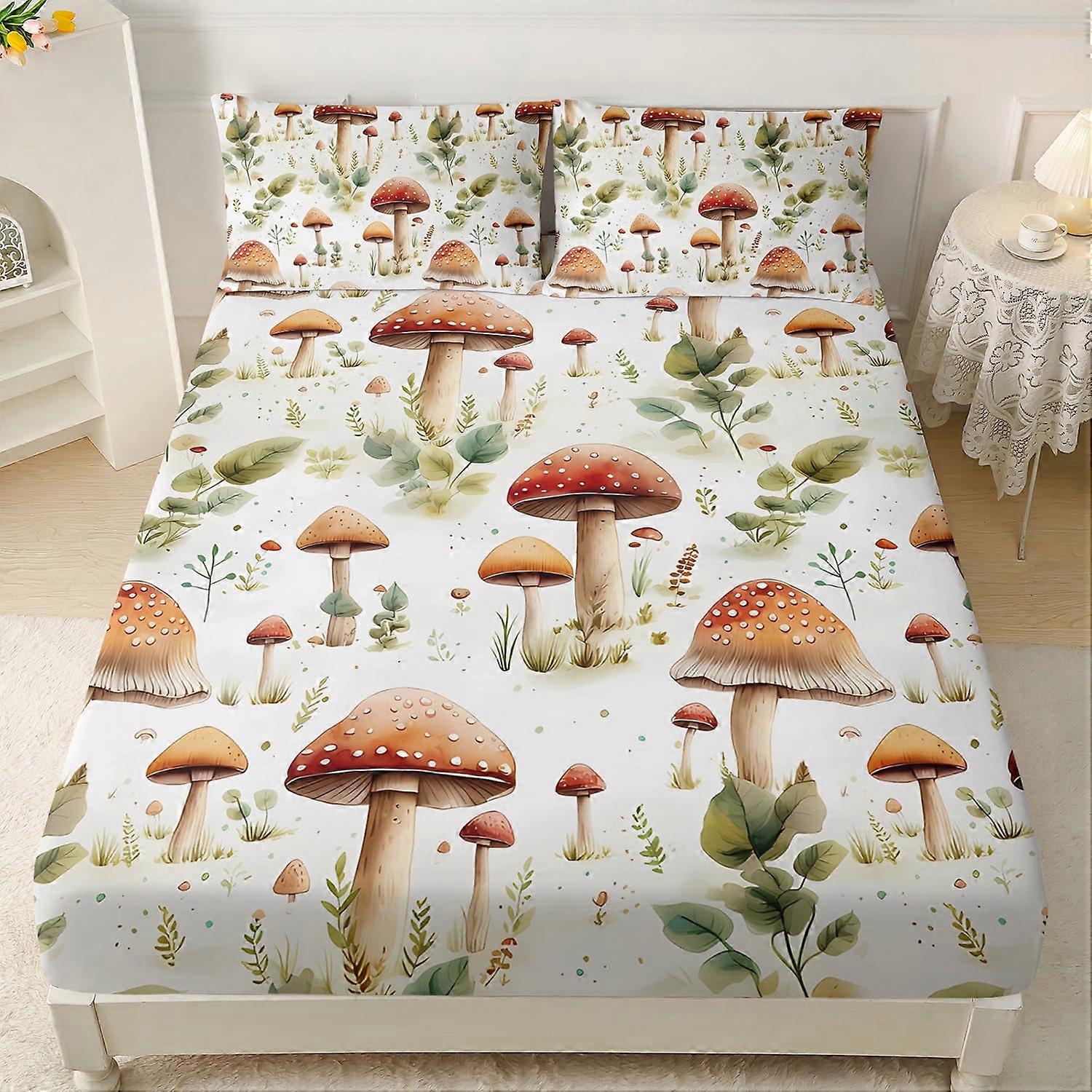 Twin XL Fitted Sheet Set with Pillowcases, Deep Pocket Microfiber Bed Sheets, FadeResistant Print