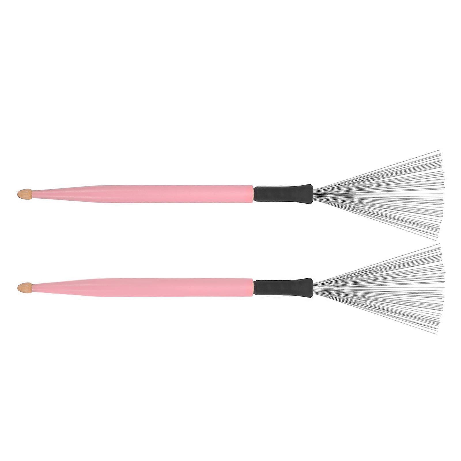 Maple Drum Stick Brush for Drum Use 1Pair Carbon Steel Wire Brush