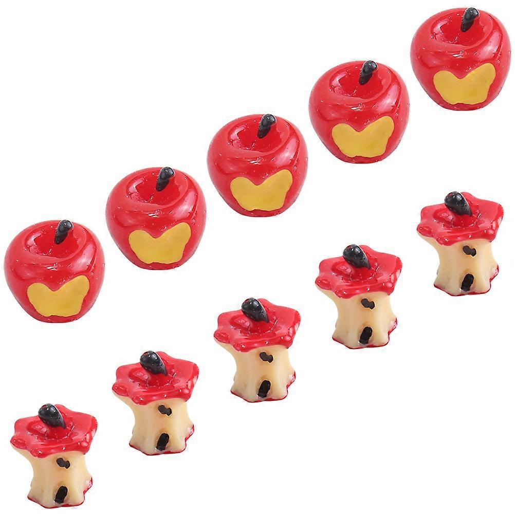Mini Resin Accessories for DIY Crafts 10Pcs Red Decorative Models