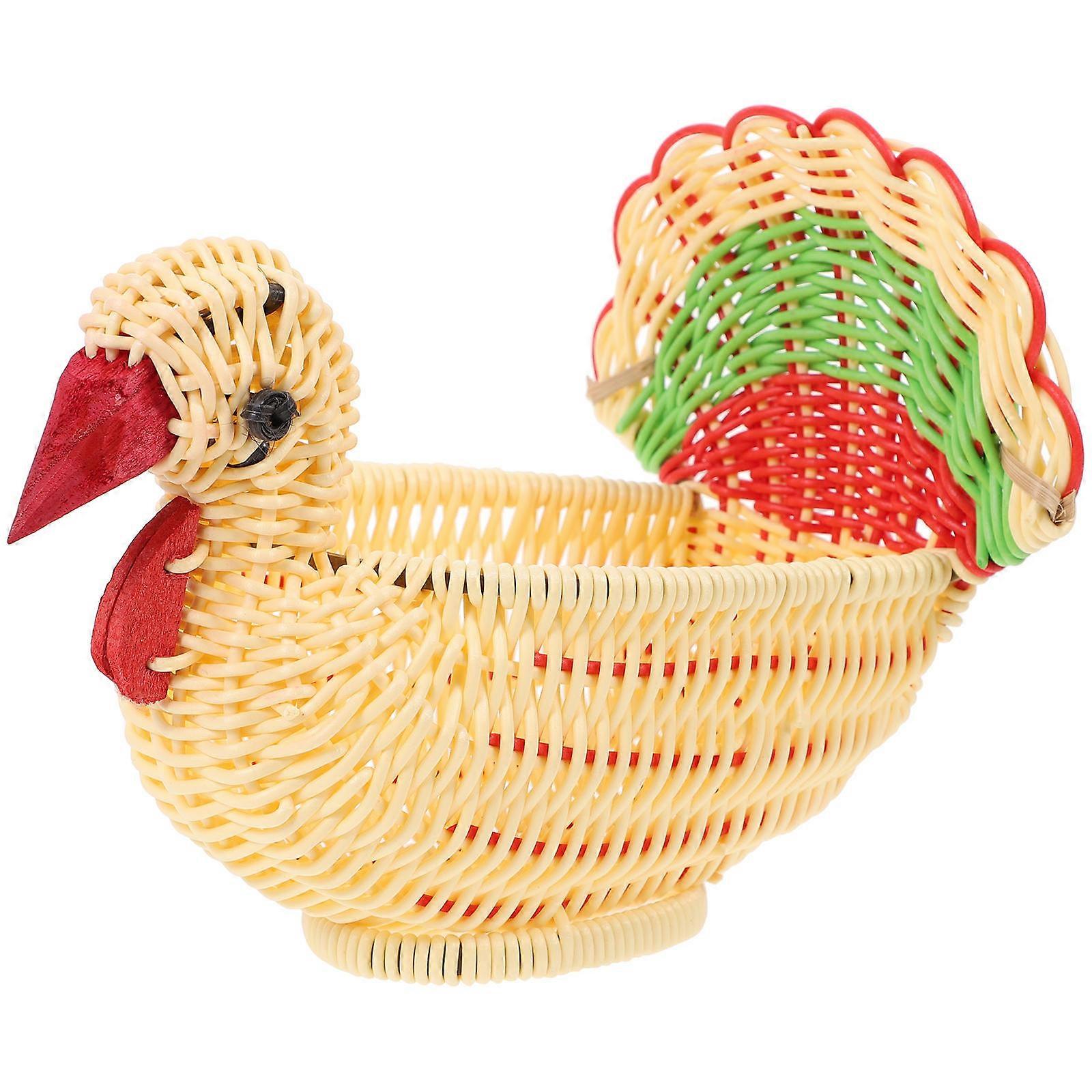 Turkey Shaped Basket Woven for Storage Use 1Pcs Creative Storage Basket