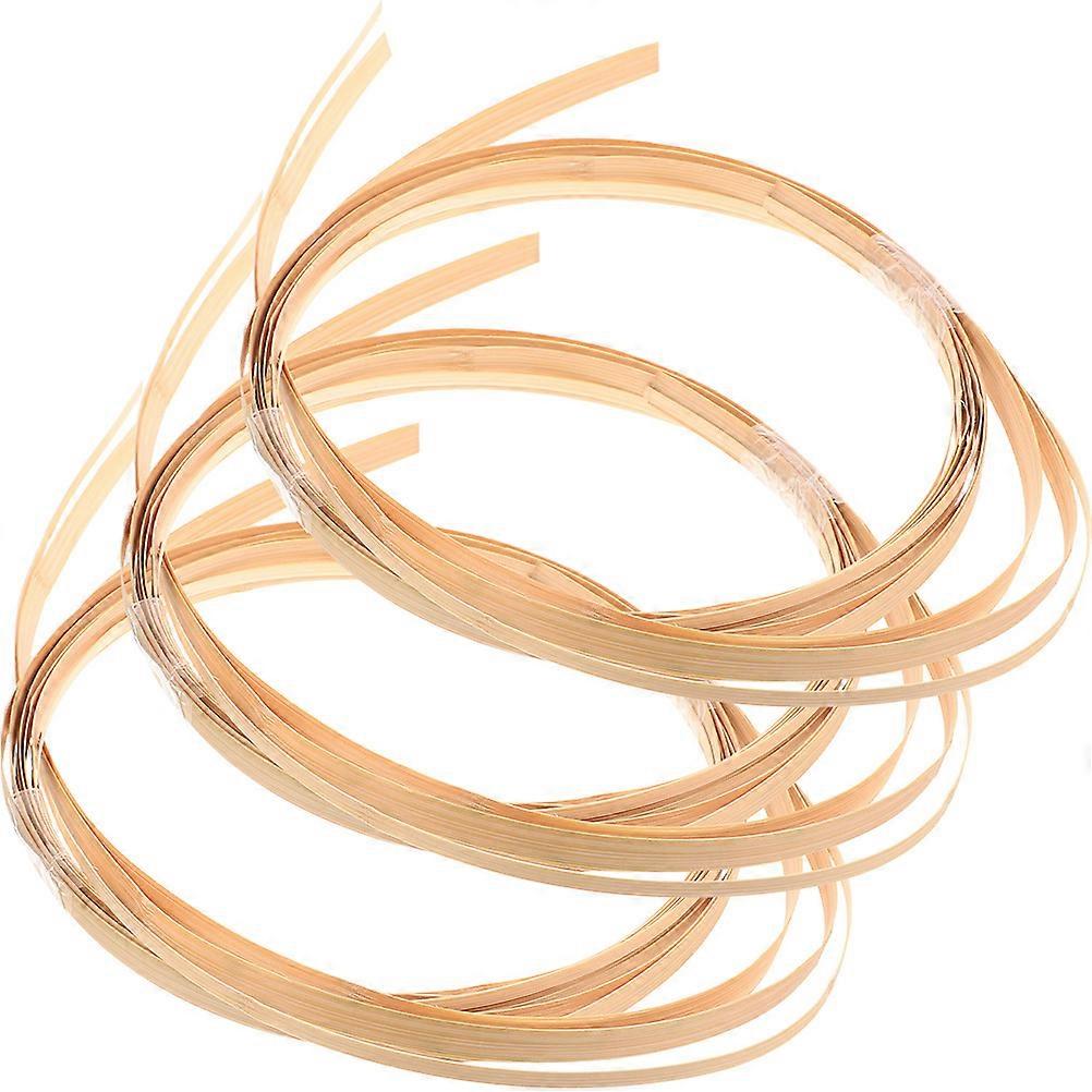Bamboo Basket Weaving Strips Durable Bamboo Material for Decoration 3 Rolls