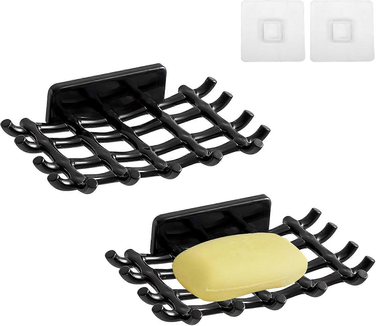 Two-piece wall-mounted soap box set, no drilling required