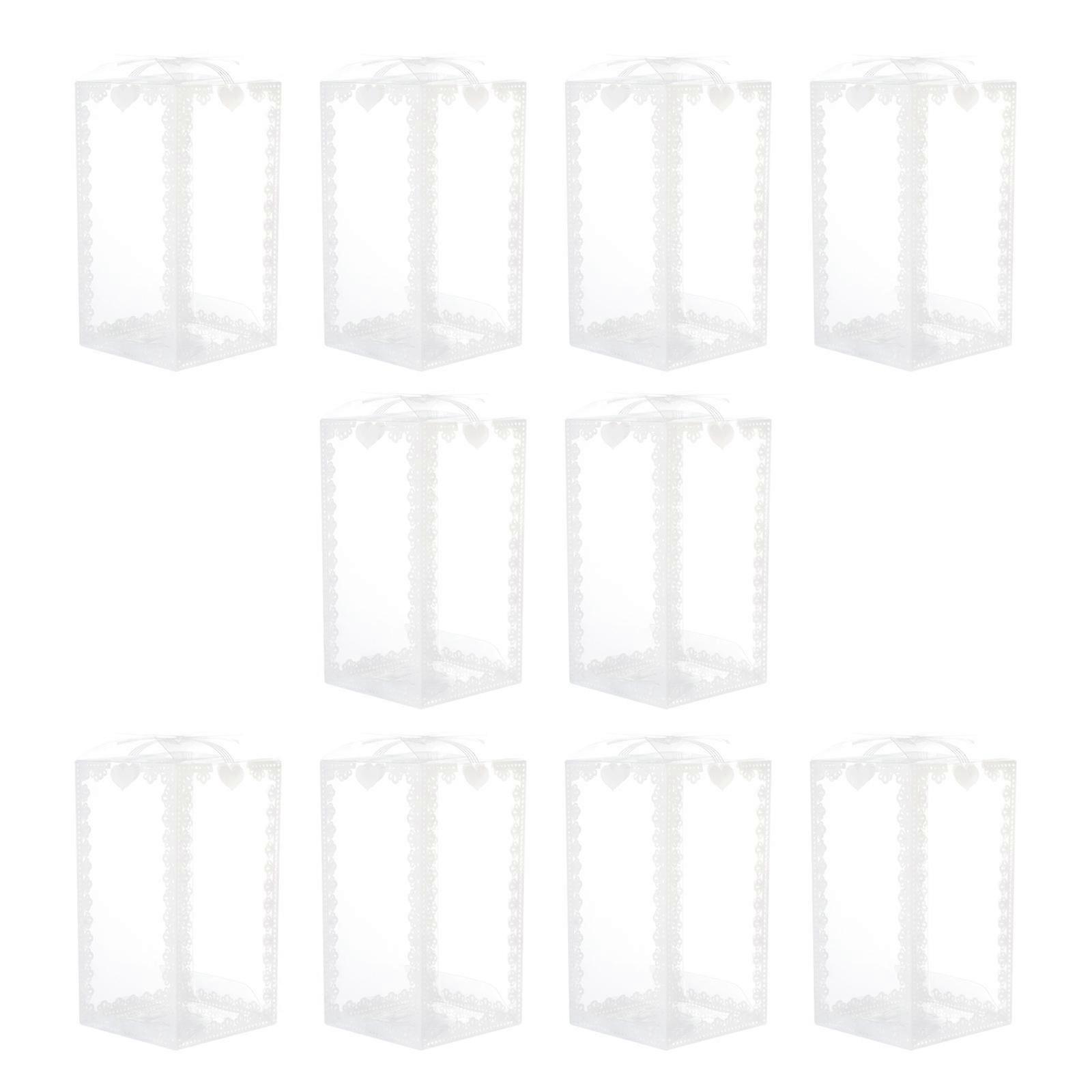 PVC Transparent Boxes Candy Packaging Boxes for Storage 10Pcs Wedding Decor