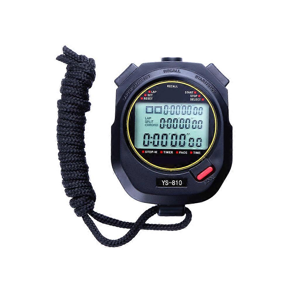 Stopwatch for Sport with Countdown Timer Three Row Black