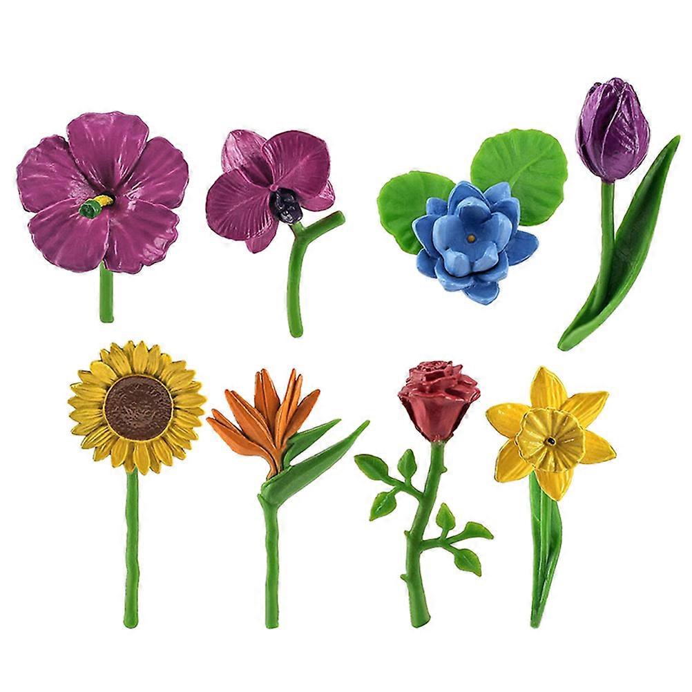 Mini Flower Ornaments Simulation Flower Decor for 8Pcs Sand Table Decor