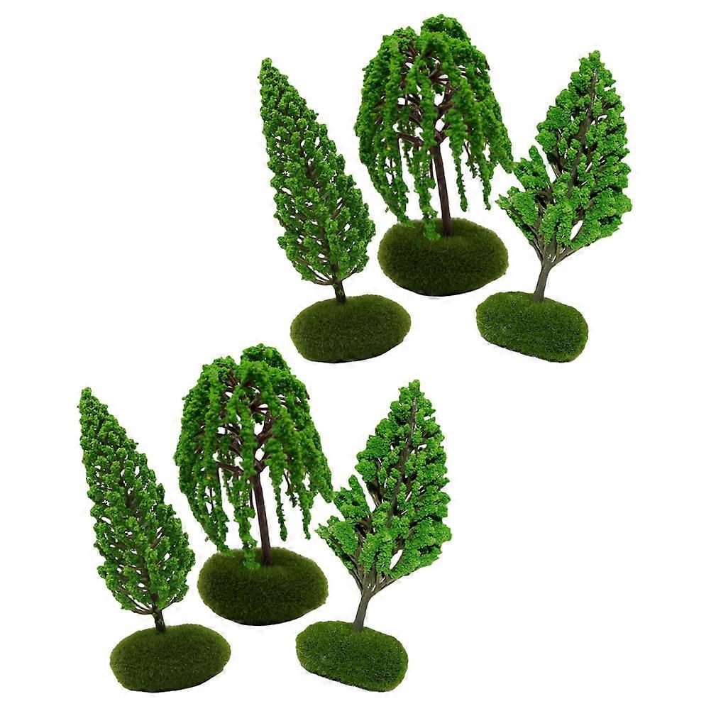 Miniature Street Trees Plastic Model Trees for Decoration 6Pcs