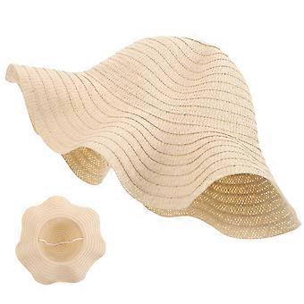 Sombrero de paja de ala ancha para mujer, ideal para viajar y disfrutar del sol. Ligero.