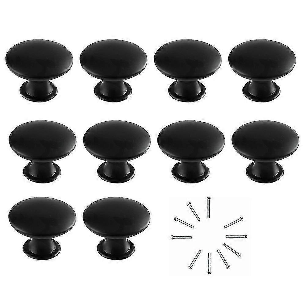 10pcs Hollow Round Flat Head Pull Handles Knobs With Screws For Drawer Cabinet