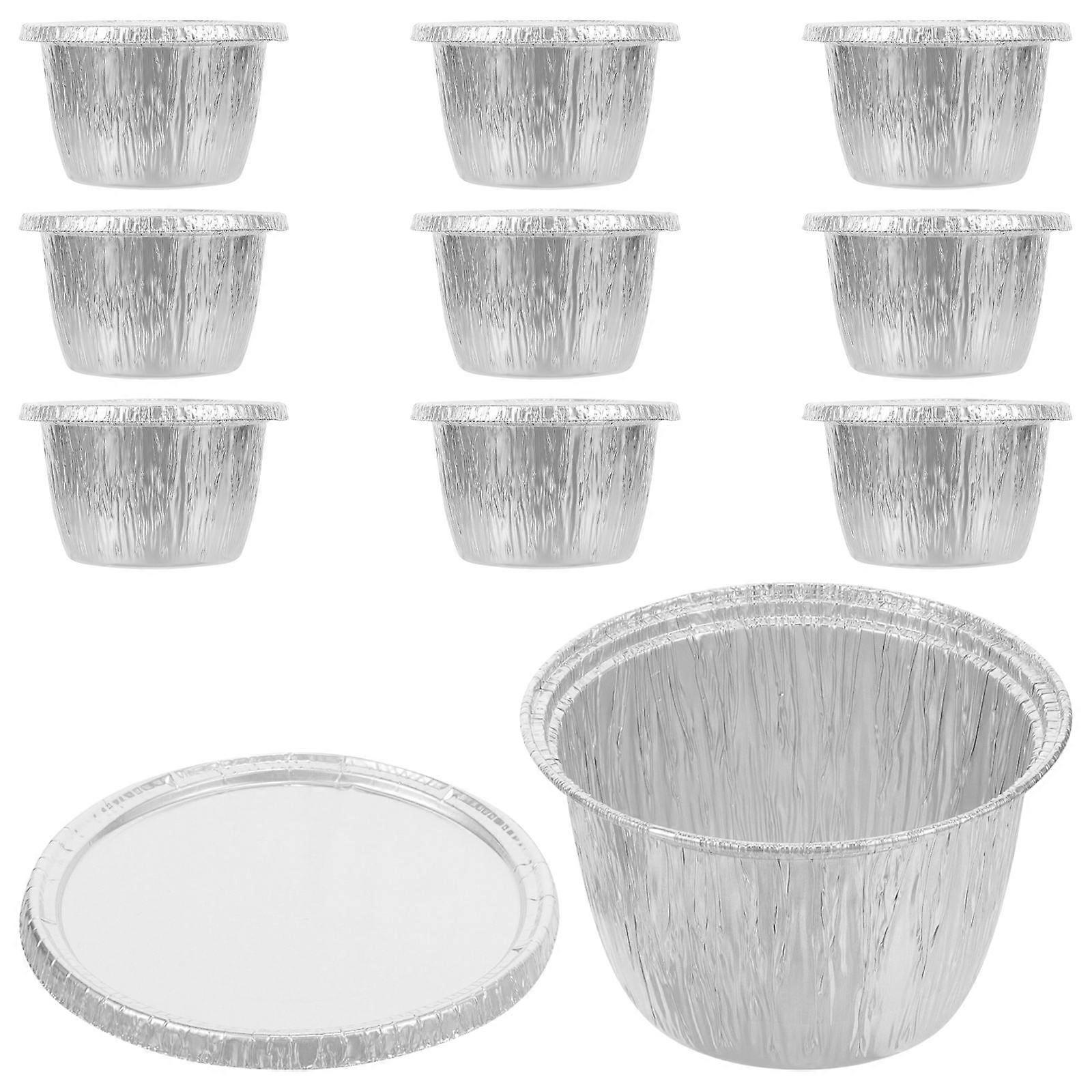 Aluminum Foil Pans Multi-Function Bbq Food Heating Pans 10Sets Silver