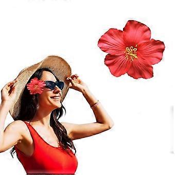 1 stuk rode Hawaiiaanse bloem haarclip voor vrouwen en meisjes, haarclips en haarspelden voor strandfeesten, modieus bohemian bloemen haaraccessoire voor danseressen, bruiden en bruiloften.