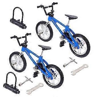Finger Bikes Alloy Bike Toy for Kids 2Sets Blue Color