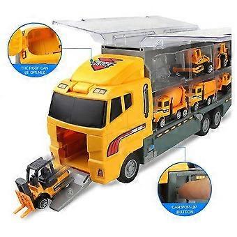 6-in-1 Die-Cast Construction Vehicle Toy Set for Kids 3+ | Mini Trucks & Carrier for Imaginative Play & Learning