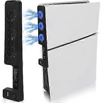 Ventilador de resfriamento para console PS5 Slim, Cooler de ventilador PS5 Slim com luz LED para disco PS5 e edição digital, Acessórios PS5 Slim