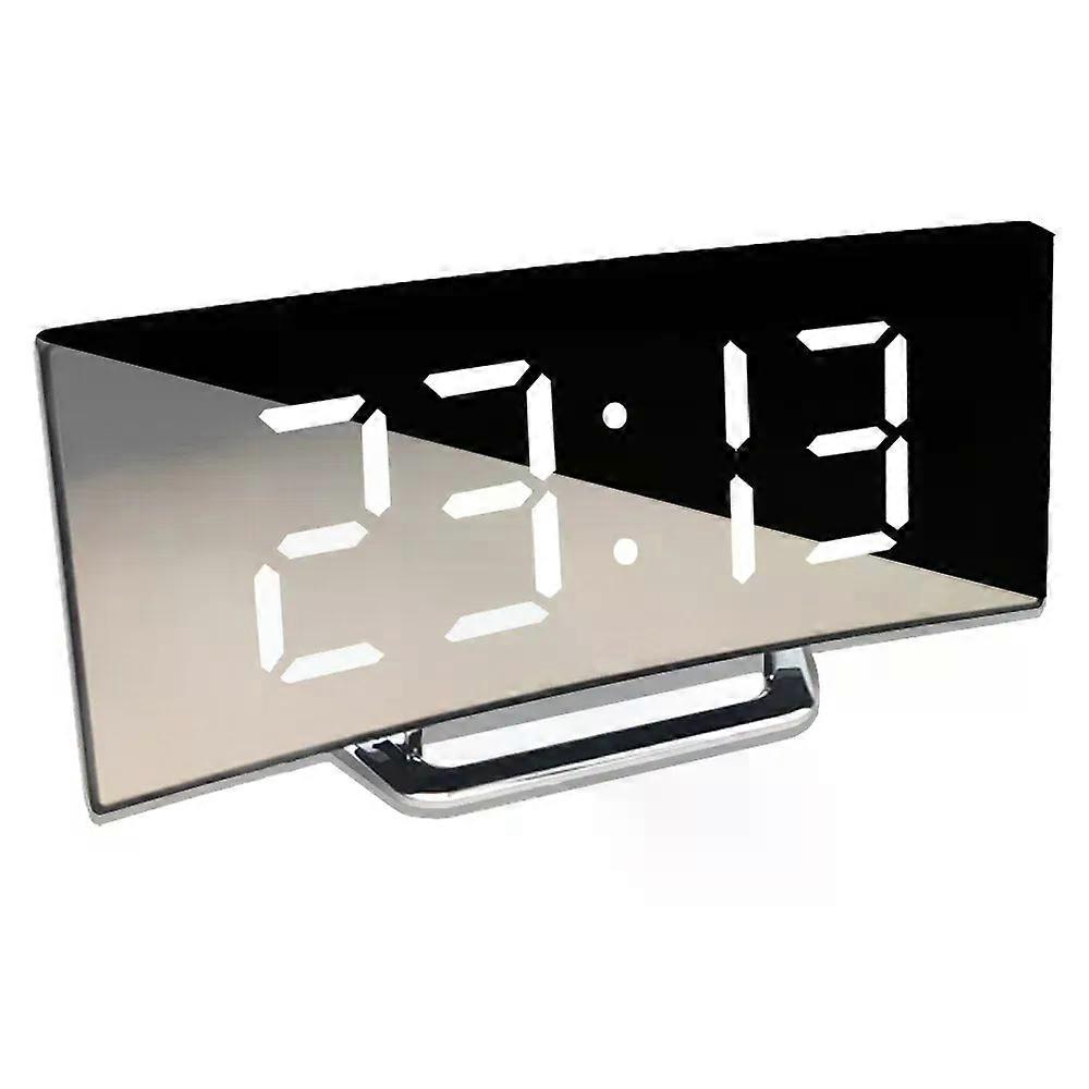 Curved Led Digital Alarm Clock With Snooze Function
