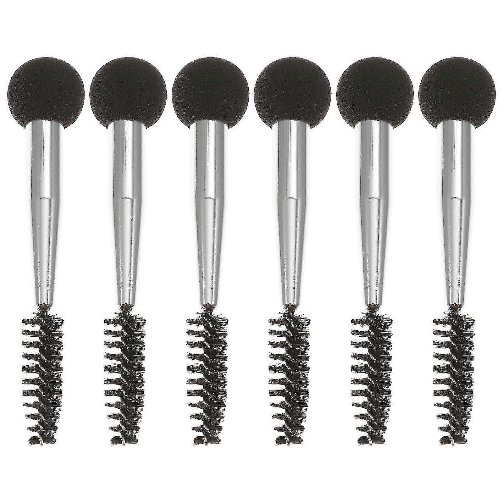 Makeup Sponge Double Head Brush for Foundation and Eyebrow 6Pcs Set