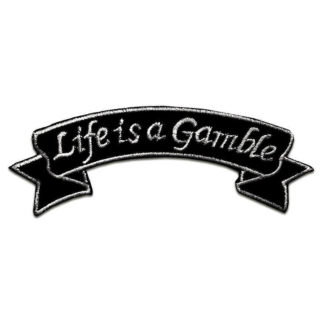 Patch - Life Is A Gamble Biker - black - 10.7 x 3.1 cm - patch