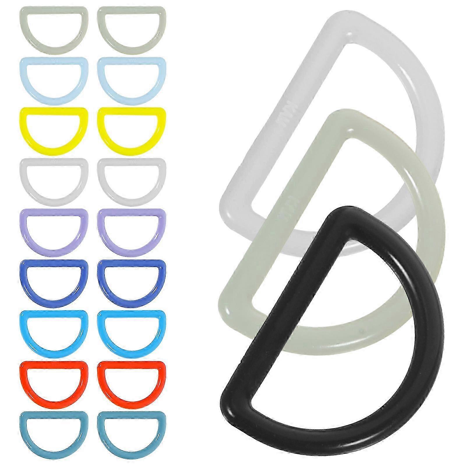 32Pcs Plastic D Ring Multipurpose Plastic D Button Accessories (Mixed Color)