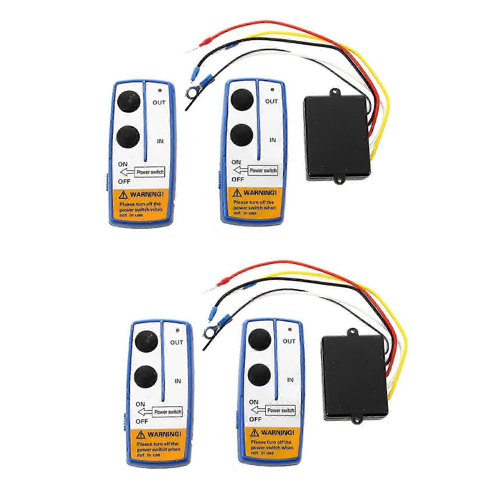 2X Remote Control Electric Winch Remote Control - Blue & White