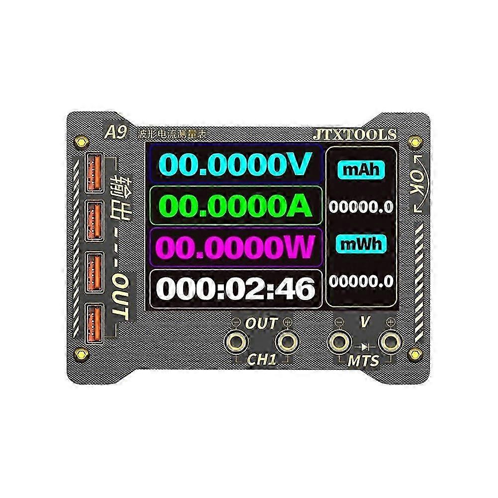 A9 Multifunction Waveform Measurement Meter, High-Precision Voltage & Current Sampling, PC Screen Recording