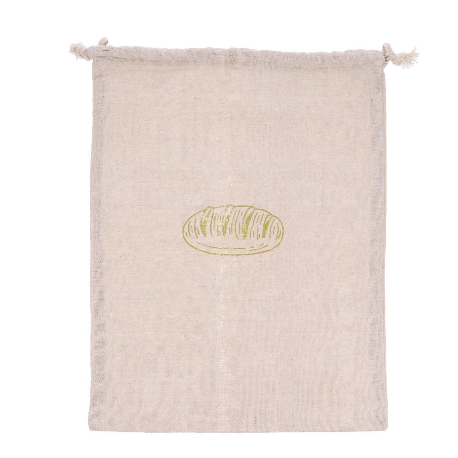 1Pc Durable Linen Bread Pouch Unbleached Bread Bag Loaf Bag Drawstring Pouch