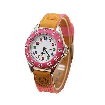 Boys Watch Kids Quartz Fabric Strap Wristwatch for Children Pink