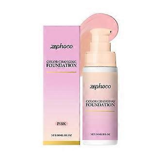 Rosa temperaturverändernde Concealer-Foundation-Creme, natürliches Make-up, leicht und sanft zur Veränderung der Hautfarbe, Concealer-Foundation-Creme, rosa, 30 ml