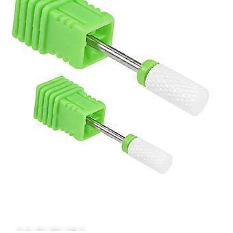 2Pcs Large Barrel Ceramic Nail Drill Bit 3/32 Inch Coarse Grit for Fast Gel Removal Manicure Pedicure
