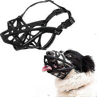 Atmungsaktiver Korb Hundemaulkorb für sicheren Komfortgebrauch, weicher Silikonkäfig ermöglicht Hecheln, Trinken, verhindert Bellen und Beißen für Haustiere