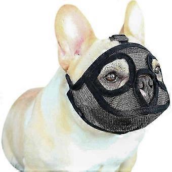 Mesh Dog Muzzle Short Snout Dog Muzzle Adjustable French Bulldog Muzzle Anti-bitingM/Chewing/Barking Mouth Cover for English Bulldog Pekingese Pu zxll