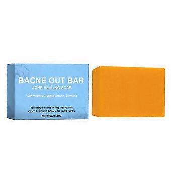 1/2/3x Bacne Out Bar, Acne Healing Soap with Turmeric Vitamin C & Alpha Arbutin, Natural Exfoliating Cleanser for Face & Body All Skin Types