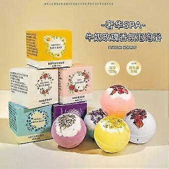 Dried Flower Bath Bombs Salt Balls,Rose/Calendula/Lavender/Ogura Orchid/Milk Extract Essential Oils,Moisturizing Dry Skin,Fizzy Spa,Relaxation,Self Ca